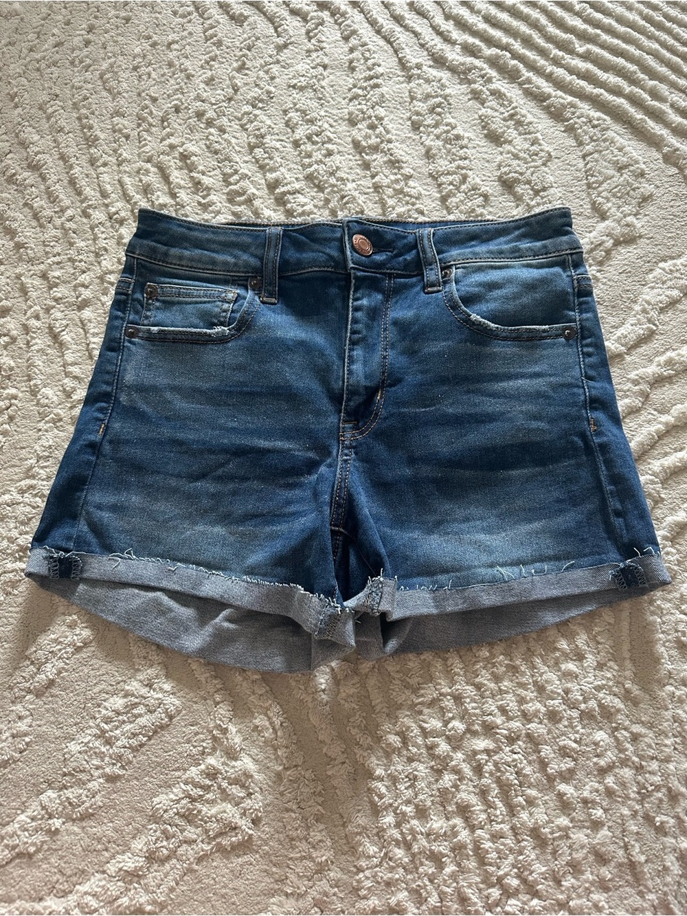 American Eagle Outfitters Medium Blue Cuffed Denim Shorts